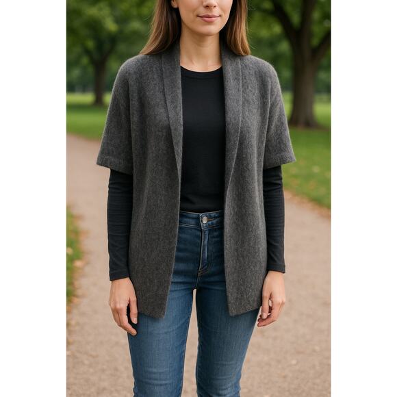 Eileen Fisher Women’s S Gray Wool Mohair Cardigan Sweater lagenlook dk academia - Picture 1 of 7